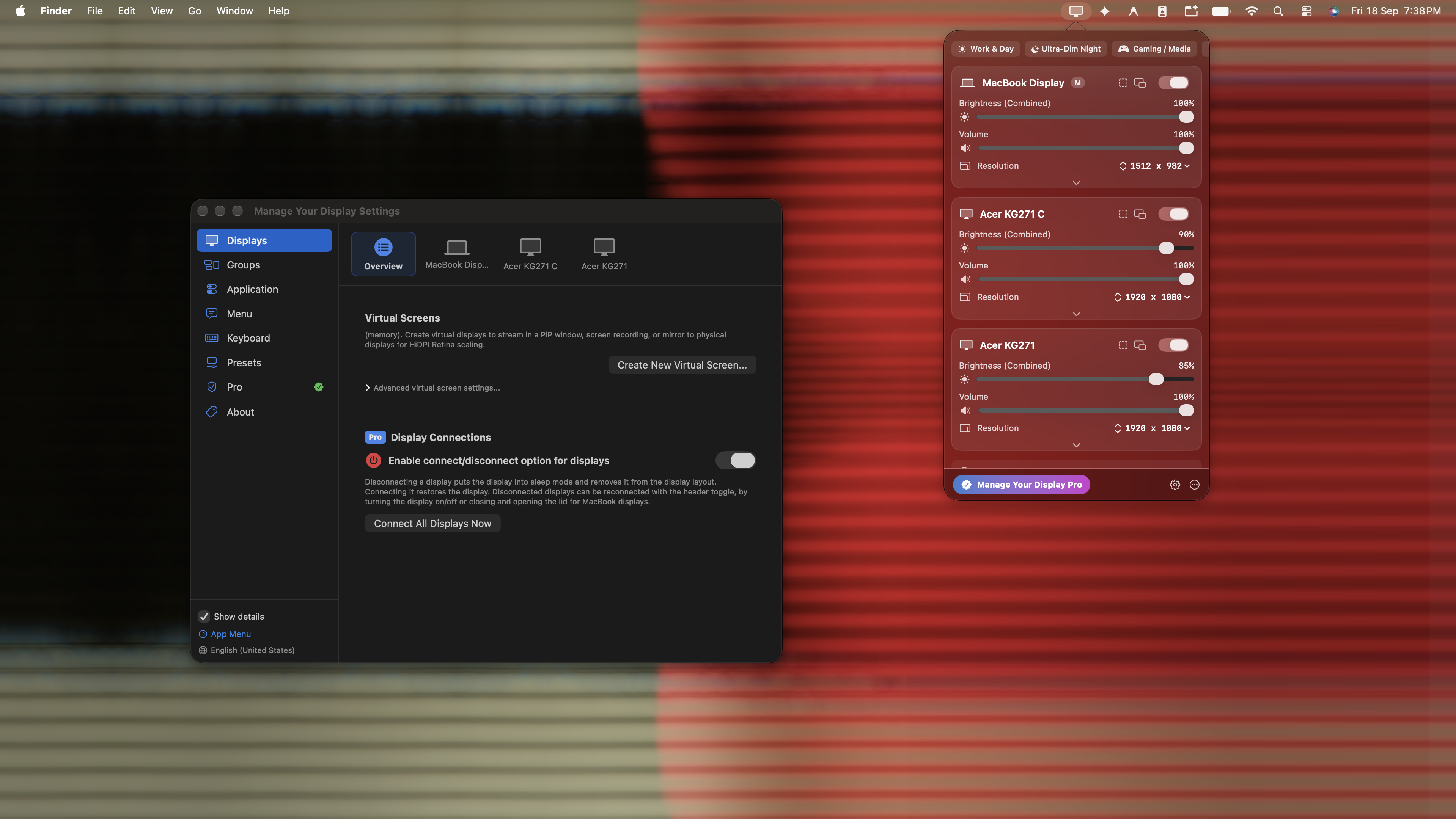 Manage Your Display macOS App UI